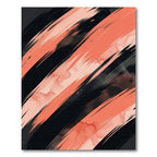 Modern Coral Diagonal Brush Stroke Rug