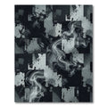 Smoky Monochrome Abstract Checked Tile Rug