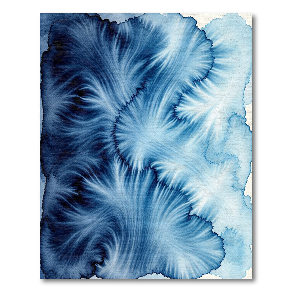 Deep Blue Indigo Ethereal Ink Swirl Rug