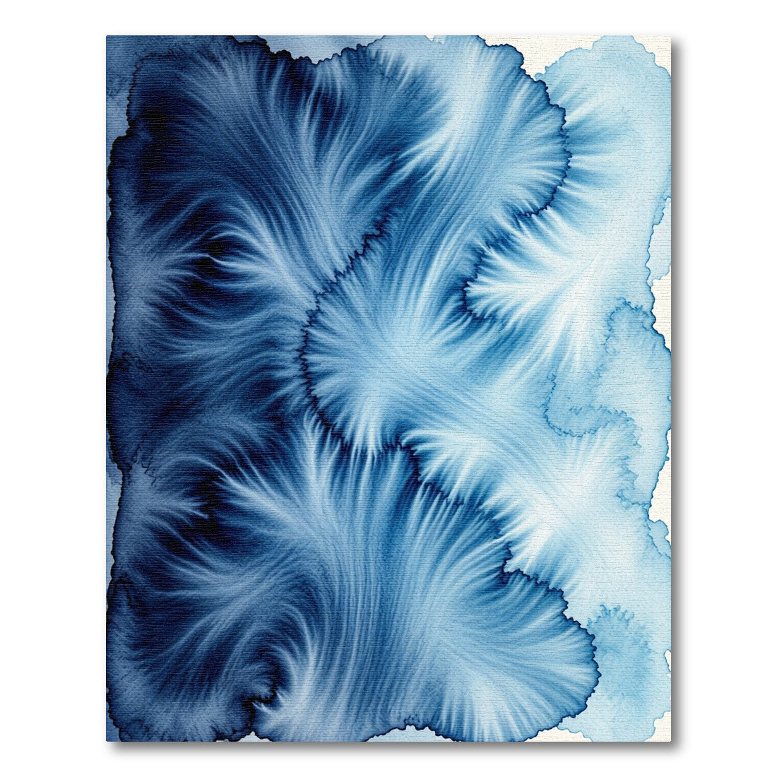 Deep Blue Indigo Ethereal Ink Swirl Rug