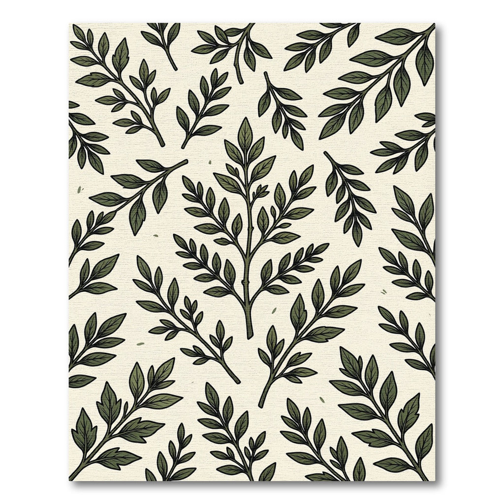 Green Leaf Branch Garden Rug
