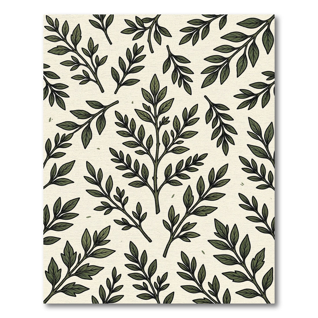 Green Leaf Branch Garden Rug