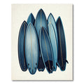 Stacked Indigo Surfboard Geometric Art Rug