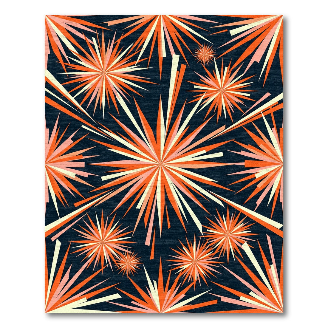 Vibrant Orange Sunburst Radial Rug