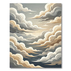 Ethereal Beige and Slate Cloudscape Rug