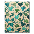 Elegant Emerald Ivy Botanical Swirl Rug