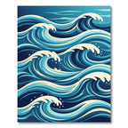 Abstract Ocean Swell Blue Wave Rug
