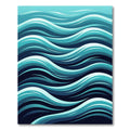 Deep Blue Teal Ocean Waves Rug