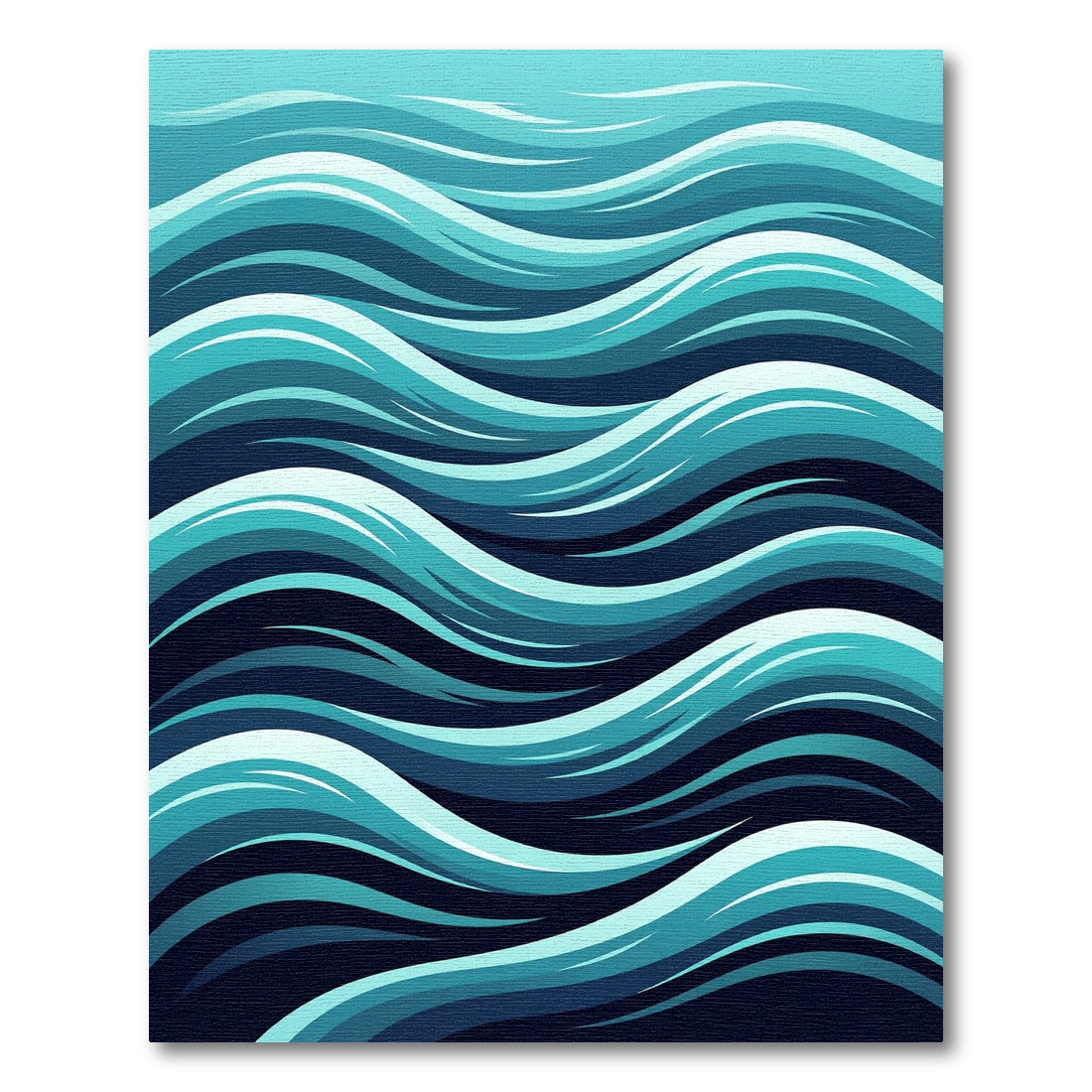Deep Blue Teal Ocean Waves Rug