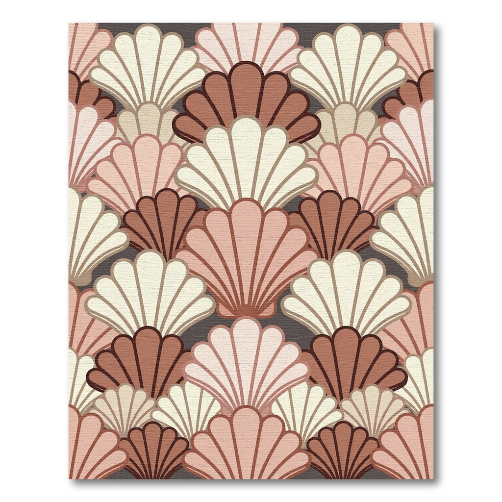 Art Deco Earthy Shell Scallop Rug