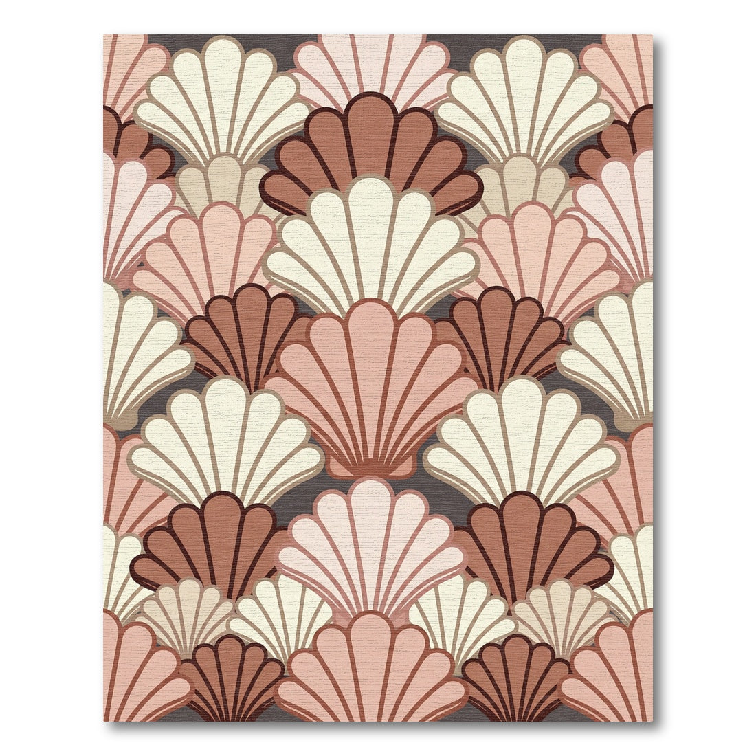 Art Deco Earthy Shell Scallop Rug
