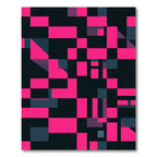Bold Hot Pink Geometric Grid Rug