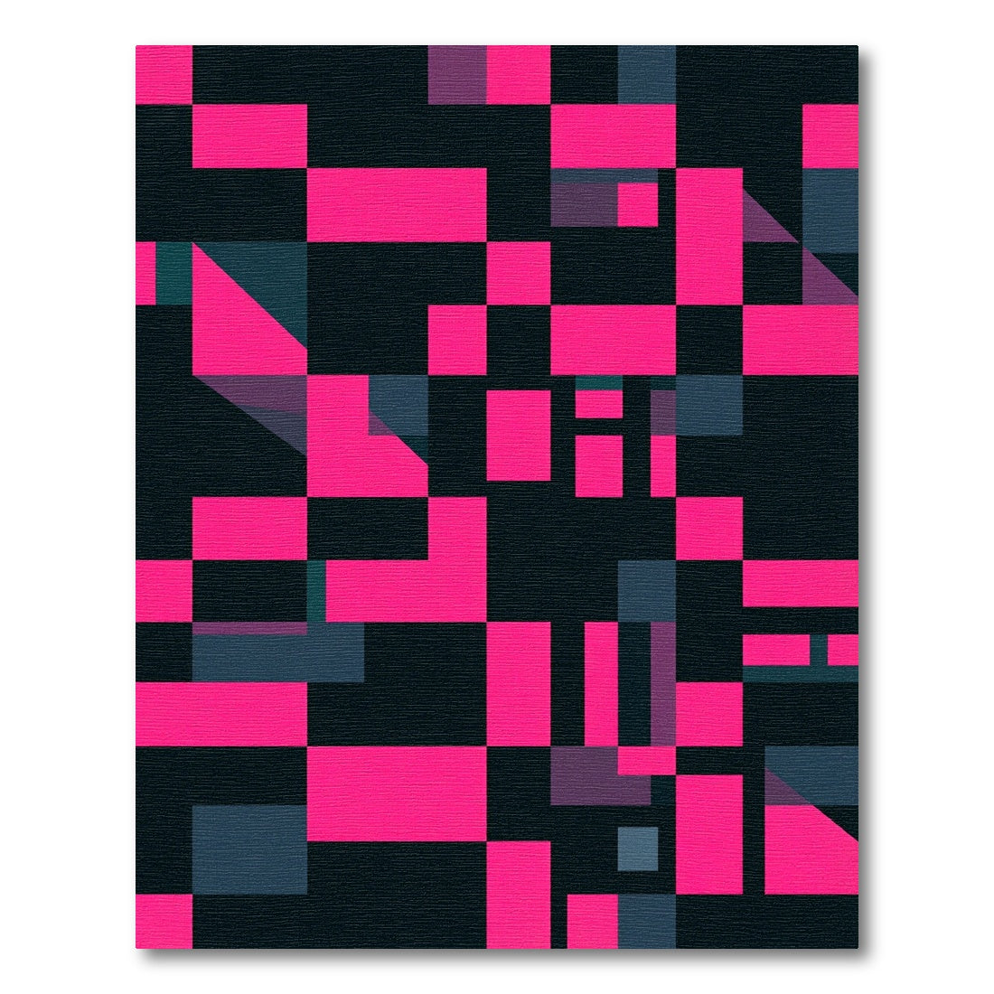 Bold Hot Pink Geometric Grid Rug