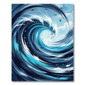 Deep Blue Swirling Ocean Wave Rug