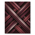 Abstract Crimson Intersecting Lines Rug