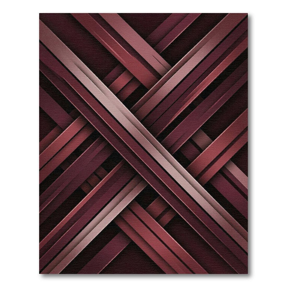Abstract Crimson Intersecting Lines Rug