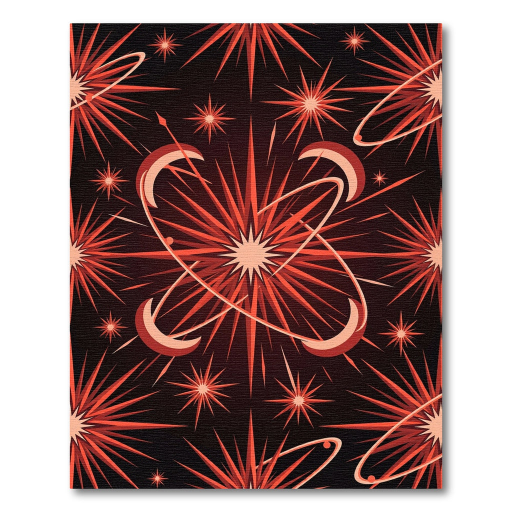Atomic Red Starburst Orbit Rug