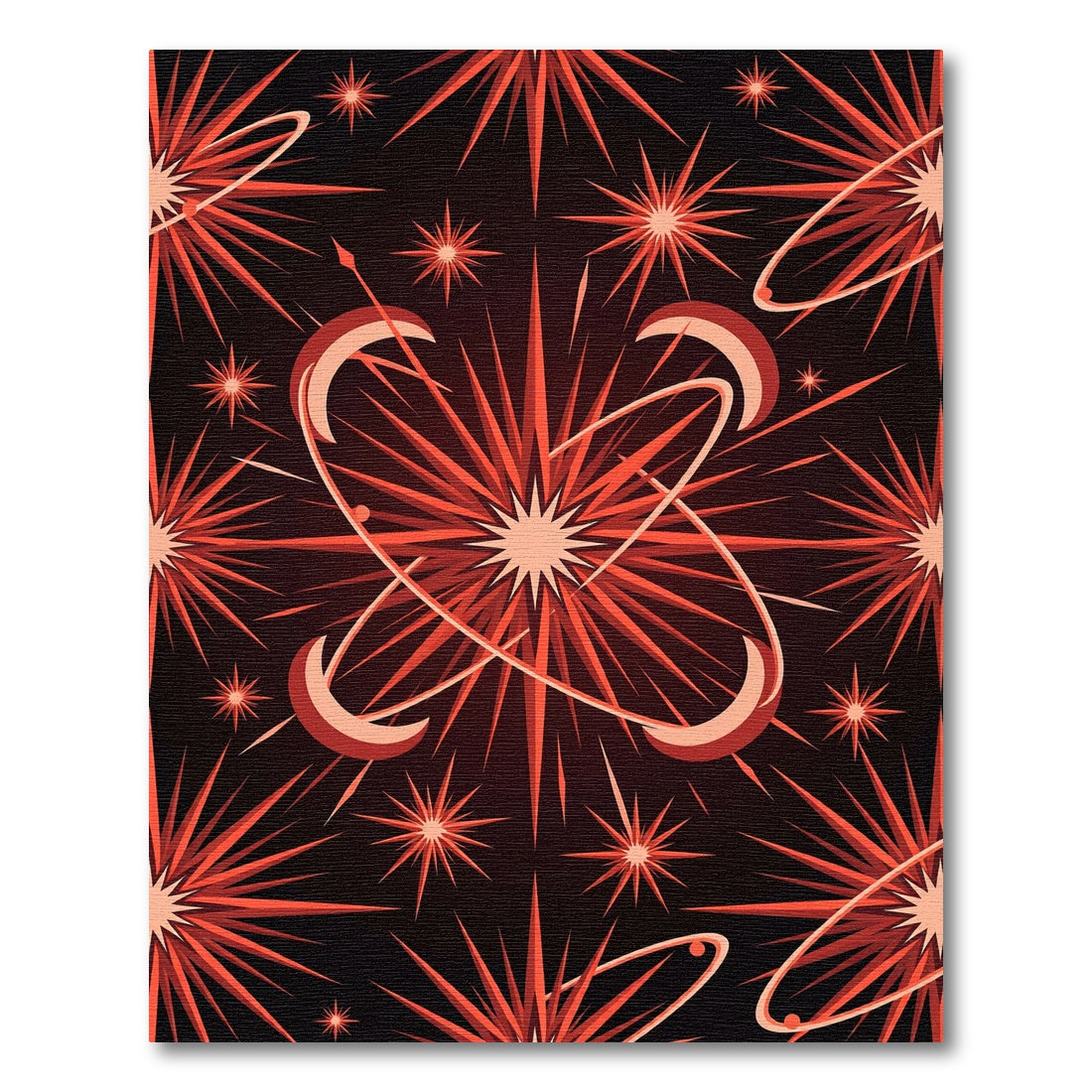 Atomic Red Starburst Orbit Rug