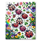 Cheerful Ladybugs Butterflies Dragonflies Garden Rug