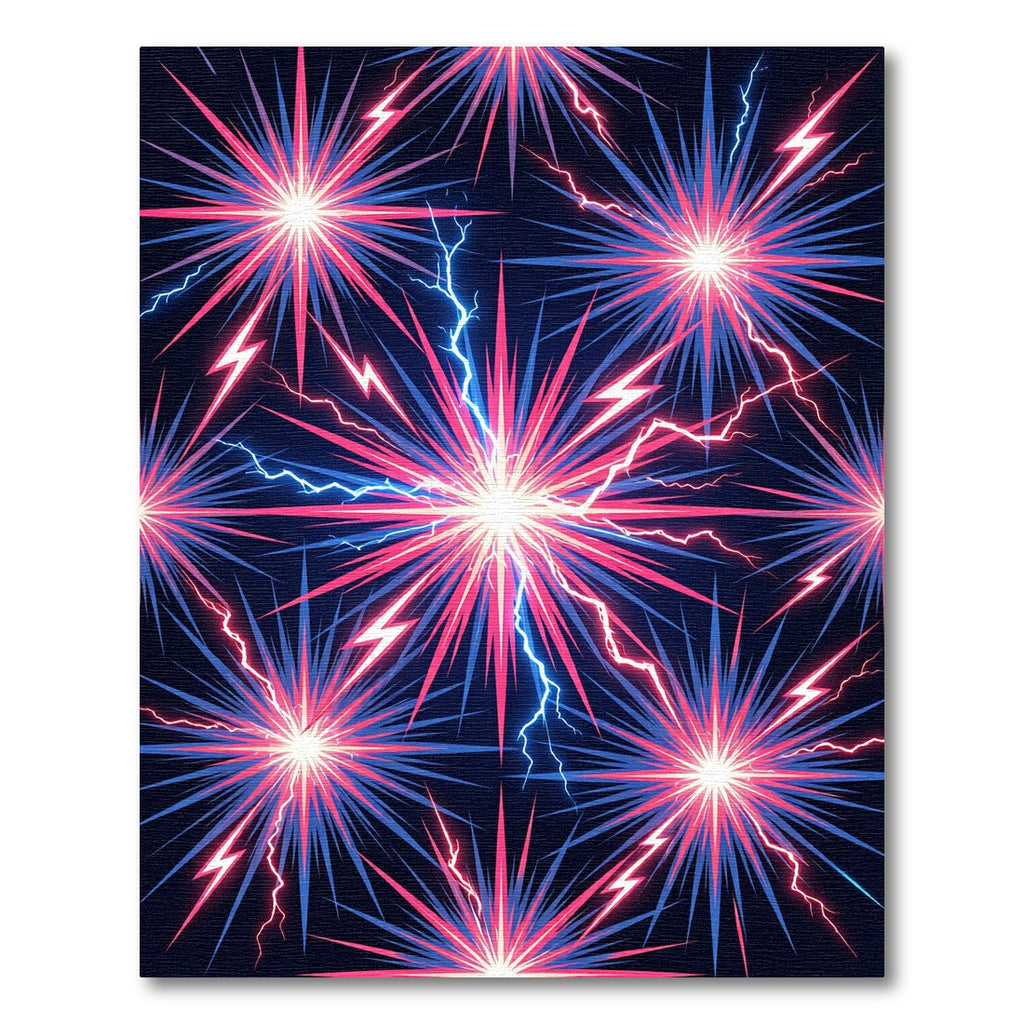 Electric Neon Starburst Lightning Rug