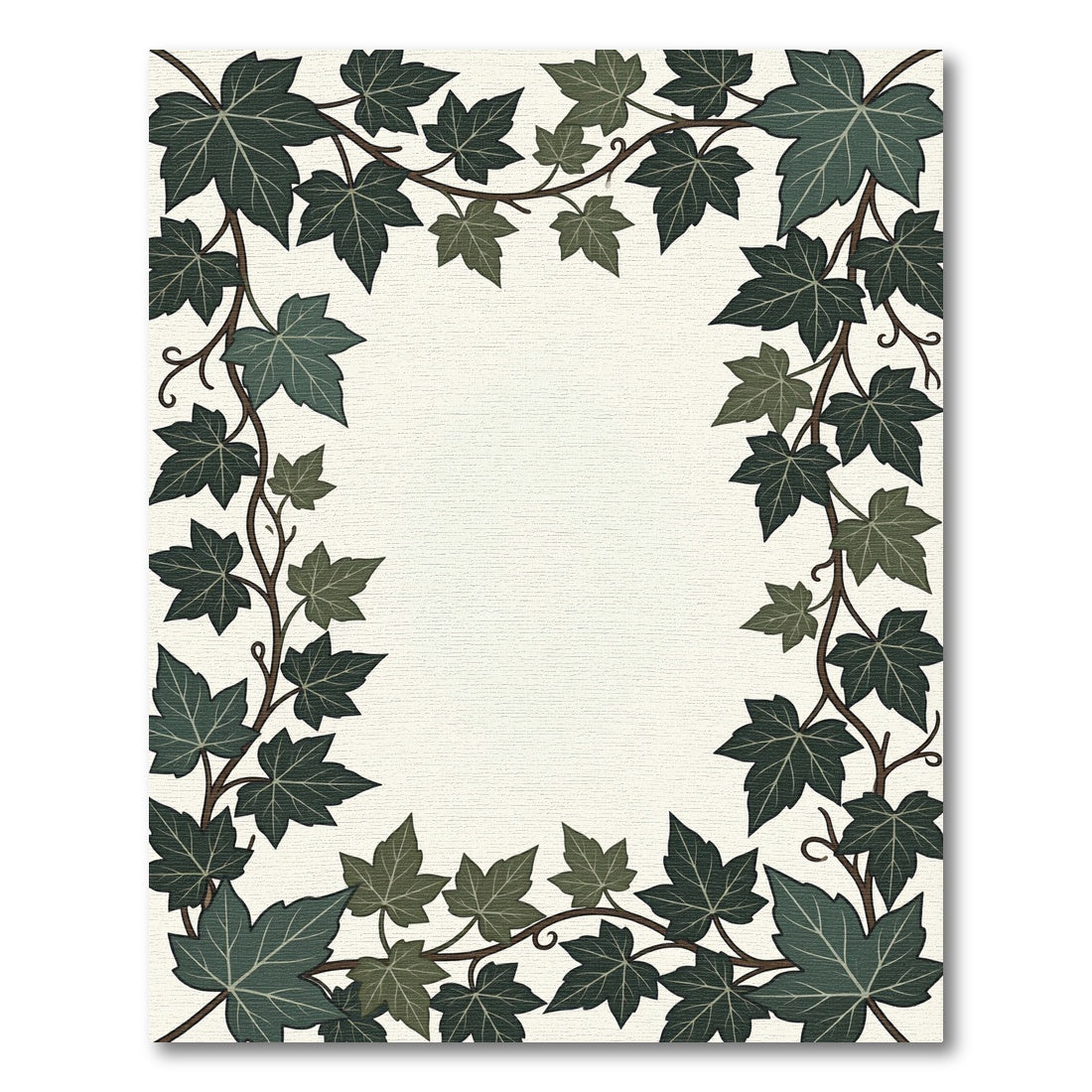 Green Ivy Vine Border Rug