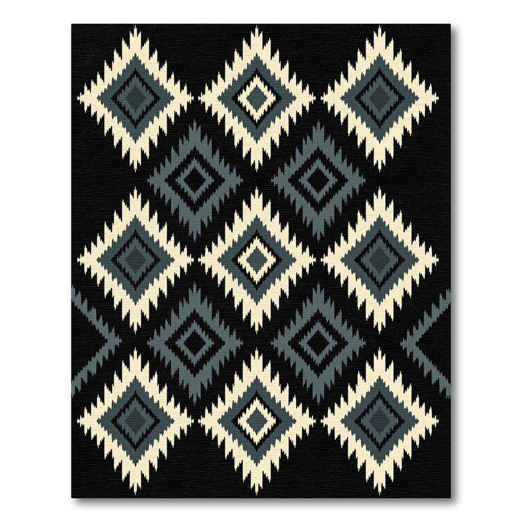 Monochromatic Geometric Diamond Boho Rug