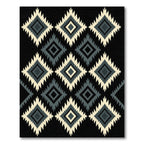 Monochromatic Geometric Diamond Boho Rug