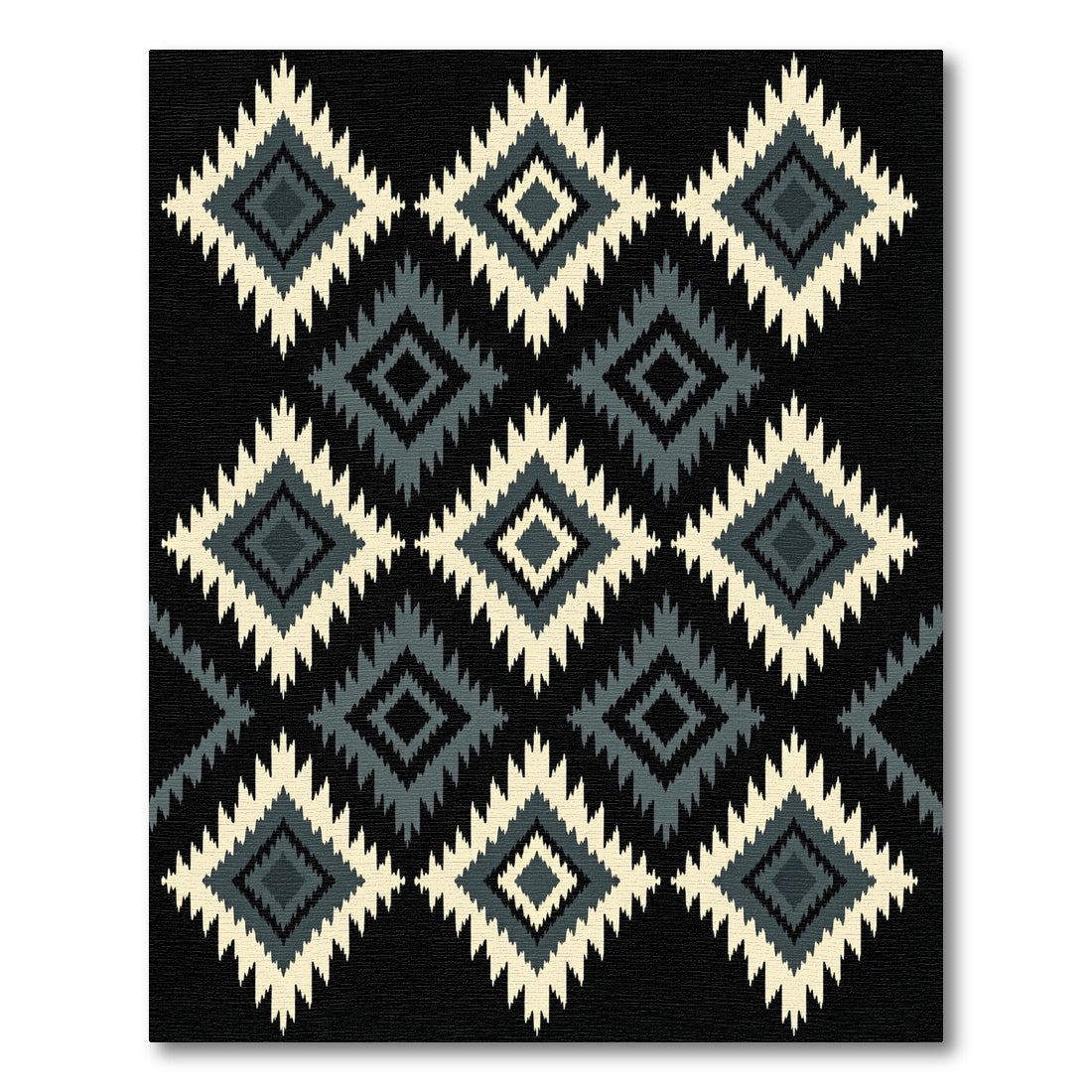 Monochromatic Geometric Diamond Boho Rug