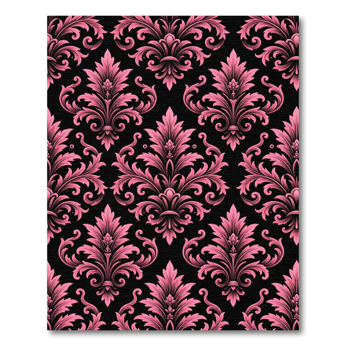 Pink Gothic Damask Filigree Flourish Rug