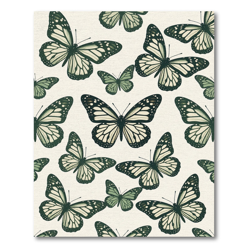 Sage Green Whimsical Butterfly Garden Rug