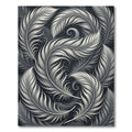 Monochromatic Feather Swirl Composition Rug