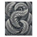 Monochromatic Feather Swirl Composition Rug