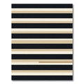 Classic Black Beige Horizontal Stripe Rug