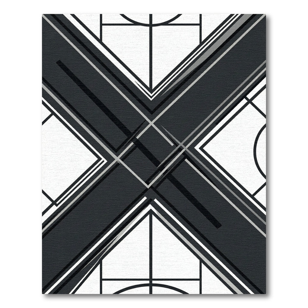 Monochrome Geometric X Sharp Angular Lines Rug
