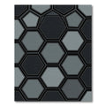 Modern Gray Geometric Hexagon Mosaic Rug