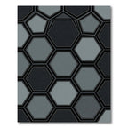 Modern Gray Geometric Hexagon Mosaic Rug