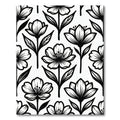 Black and White Floral Botanical Rug