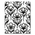 Black and White Floral Botanical Rug