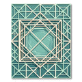 Modern Sage Geometric Layered Lattice Rug