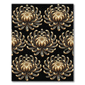 Ornate Gold And Black Chrysanthemum Rug