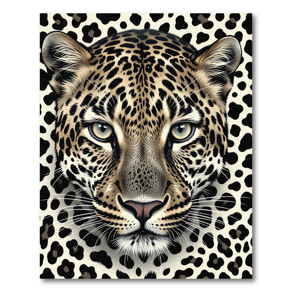 Majestic Spotted Leopard Face Portrait Rug