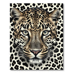 Majestic Spotted Leopard Face Portrait Rug