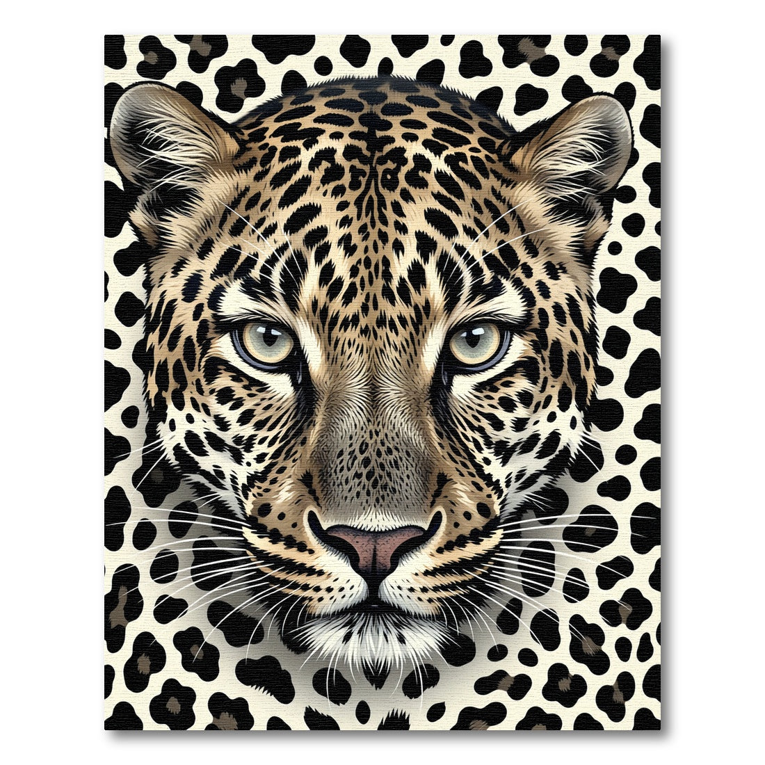 Majestic Spotted Leopard Face Portrait Rug