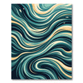 Abstract Teal Deep Sea Swirl Rug