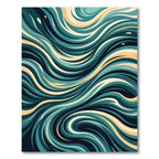 Abstract Teal Deep Sea Swirl Rug