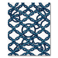 Intertwined Cobalt Anchor Chain Grid Rug