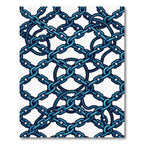 Intertwined Cobalt Anchor Chain Grid Rug