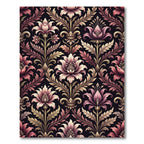 Elegant Mauve Floral Damask Rug