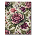 Romantic Lavender Rose Floral Bouquet Rug
