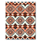Coral Diamond Tribal Sunburst Rug